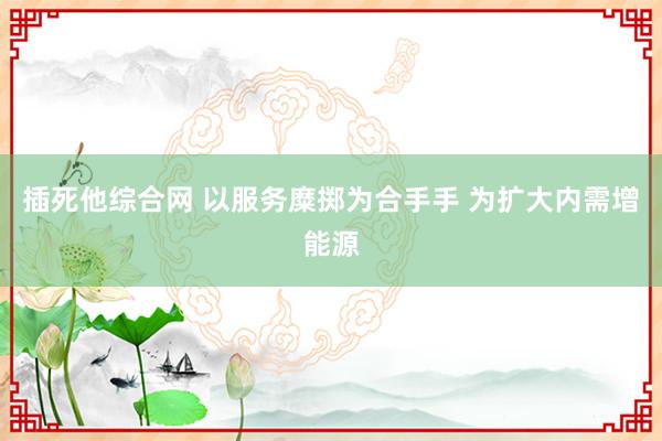 插死他综合网 以服务糜掷为合手手 为扩大内需增能源