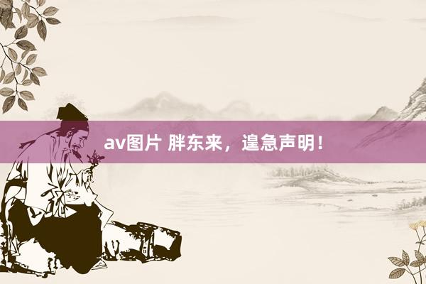 av图片 胖东来，遑急声明！