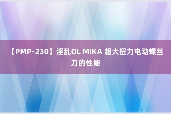 【PMP-230】淫乱OL MIKA 超大扭力电动螺丝刀的性能