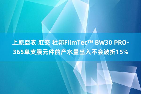 上原亞衣 肛交 杜邦FilmTec™ BW30 PRO-365单支膜元件的产水量出入不会波折15%