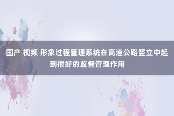 国产 视频 形象过程管理系统在高速公路竖立中起到很好的监督管理作用