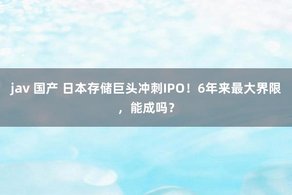 jav 国产 日本存储巨头冲刺IPO！6年来最大界限，能成吗？