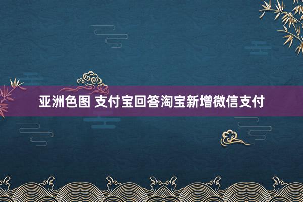 亚洲色图 支付宝回答淘宝新增微信支付